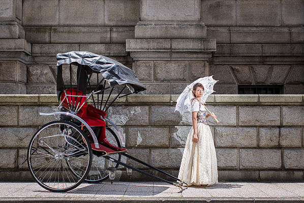 アンティークドレスでの横浜人力車前撮り撮影！カメラマン北井 – photo home kitai