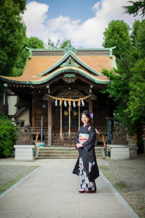 住吉神社で成人式前撮りカメラマン～振袖とドレス～