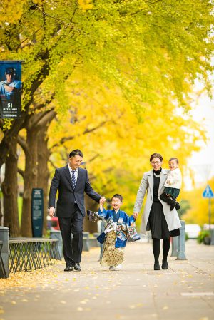 横浜イチョウ並木での七五三撮影！出張カメラマン